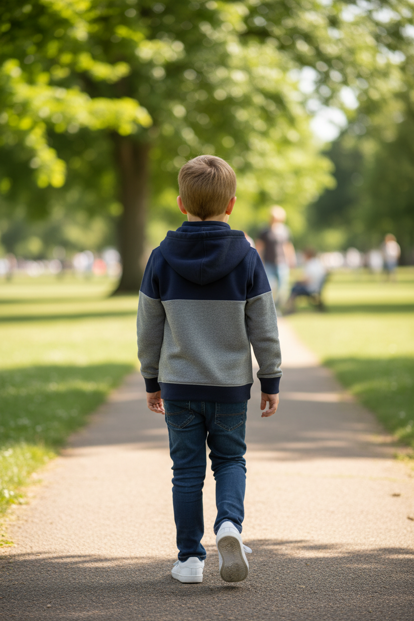 Kid wearing England Rugby hoodie - Back