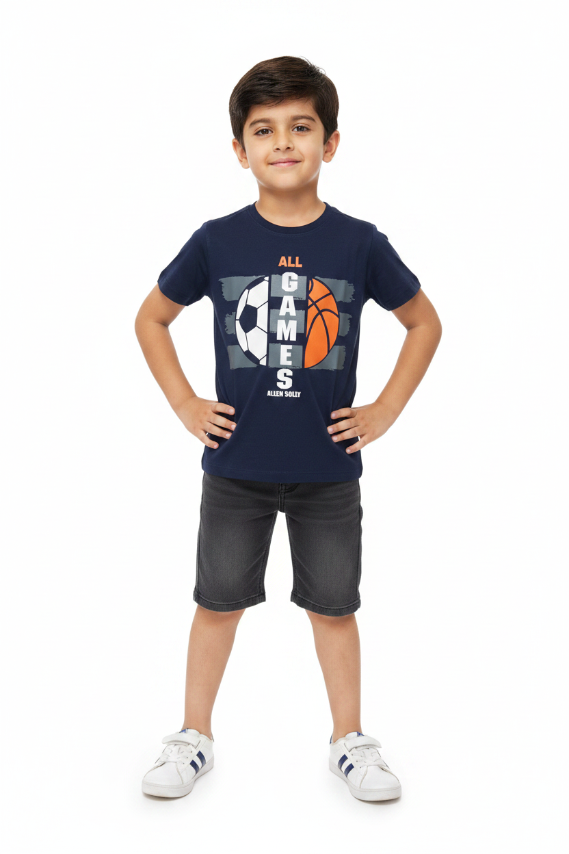 Kid Wearing Front - Allen Solly All Games T-Shirt