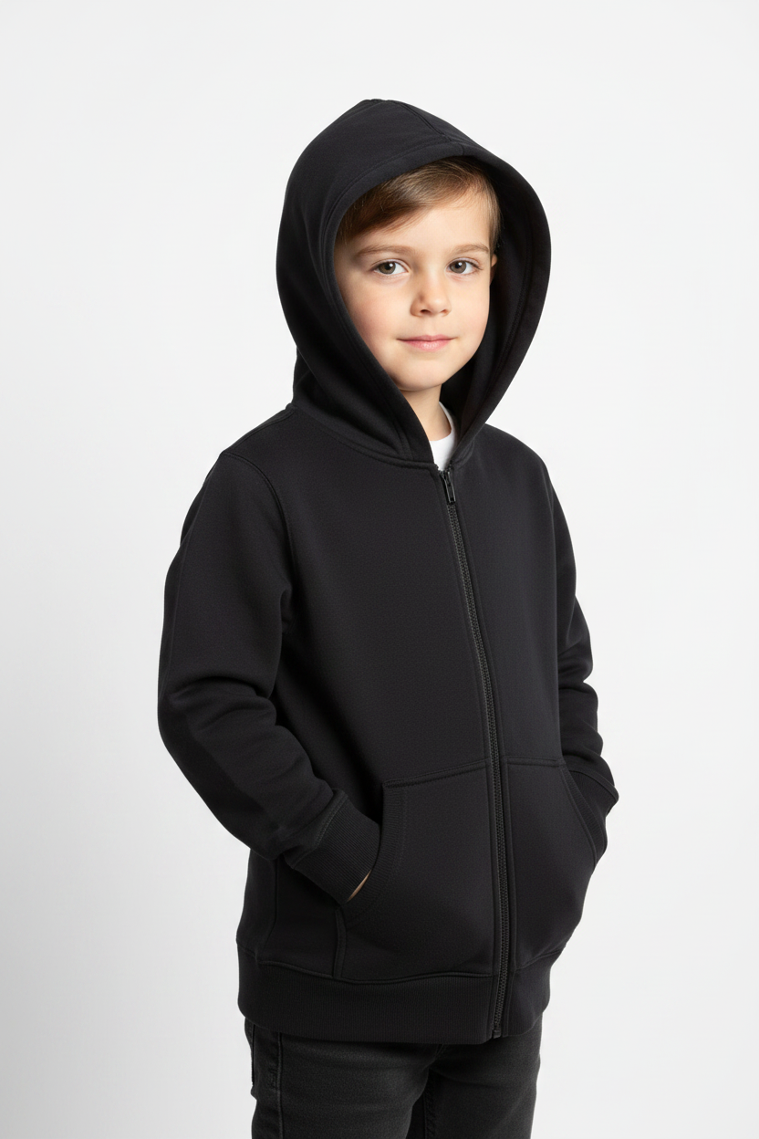 Kid Wearing Hoodie Hood Up