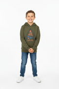 Kid wearing Lake & Trail hoodie