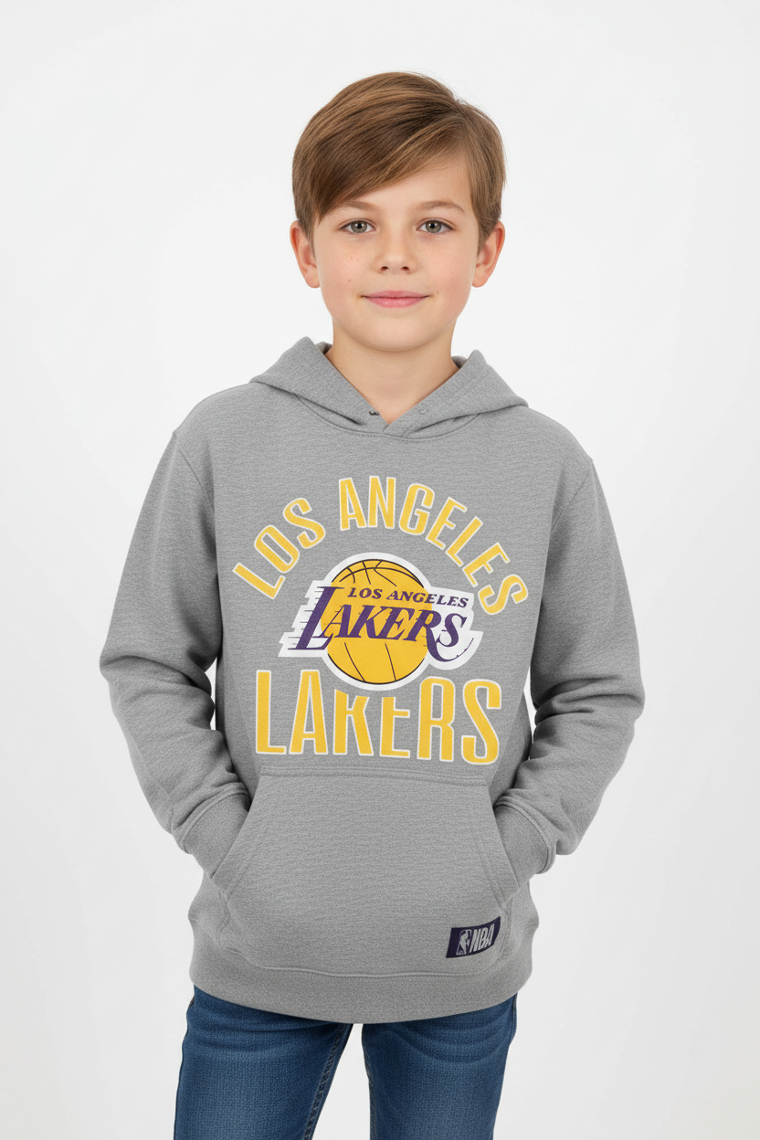 Kid wearing Lakers Hoodie