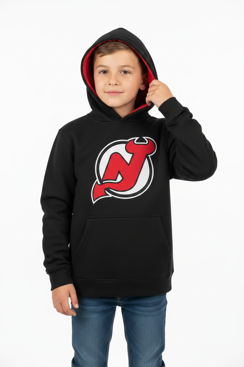 Kid Wearing NJ Devils Hoodie
