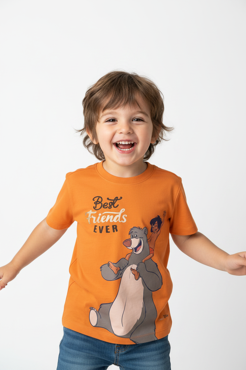 Kid Wearing Orange Tee