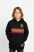 Kid wearing plain black hoodie - Front
