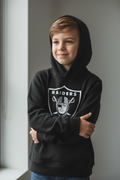 Kid wearing Raiders hoodie