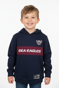 Kid wearing Sea Eagles Hoodie - Front