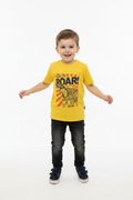Kid wearing Time to Roar T-shirt