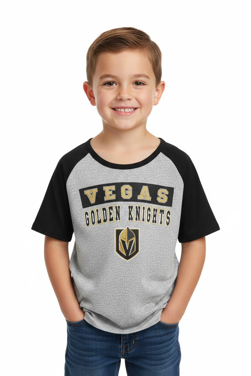 Kid wearing Vegas Golden Knights tee