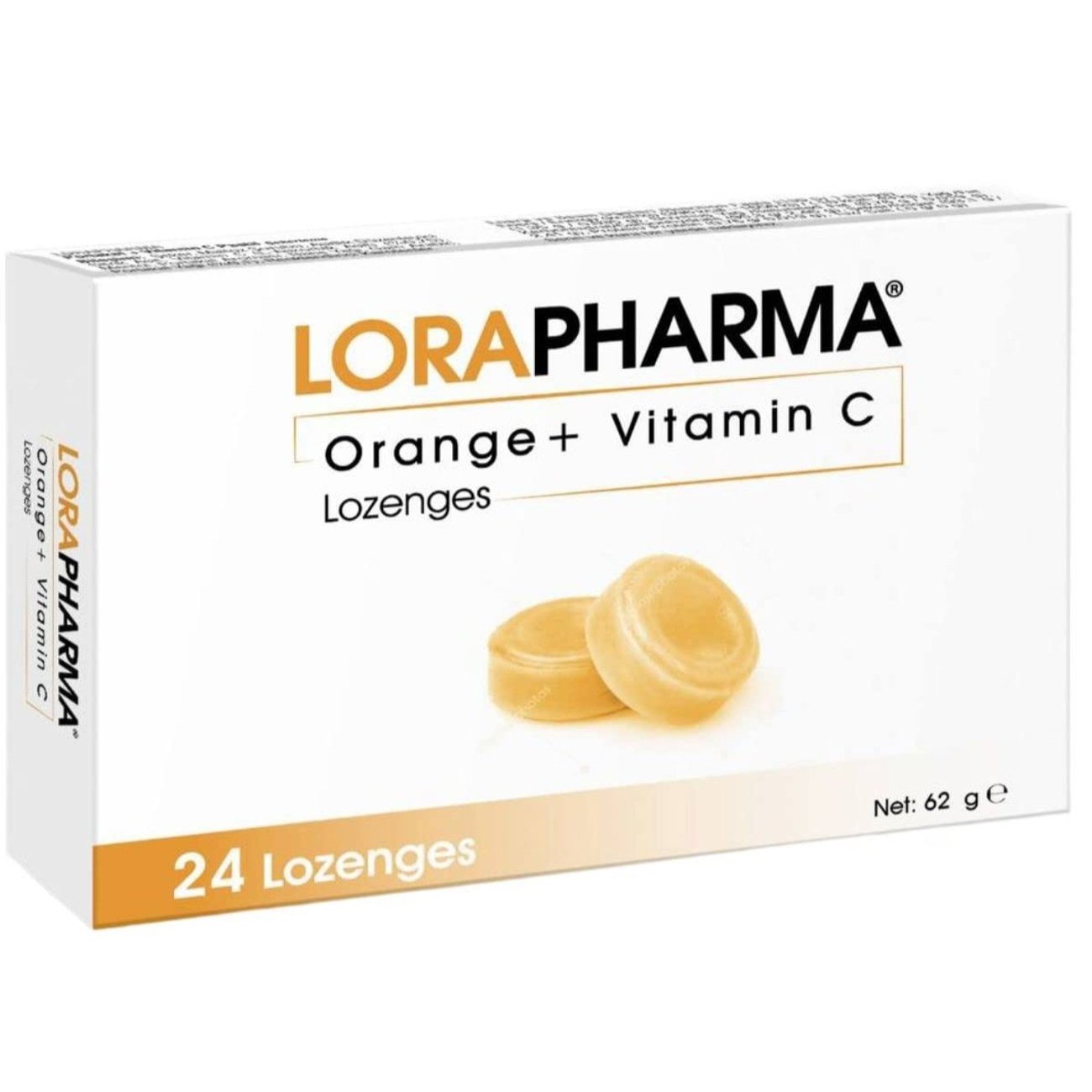 LORAPHARMA Orange Flavored Pastille with Vitamin C - 24 pieces