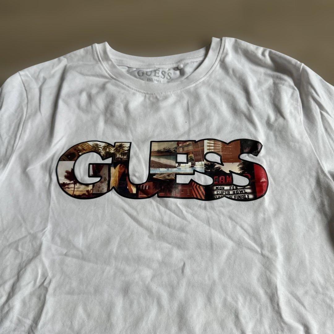 GUESS Photo Print Logo T-Shirt, White