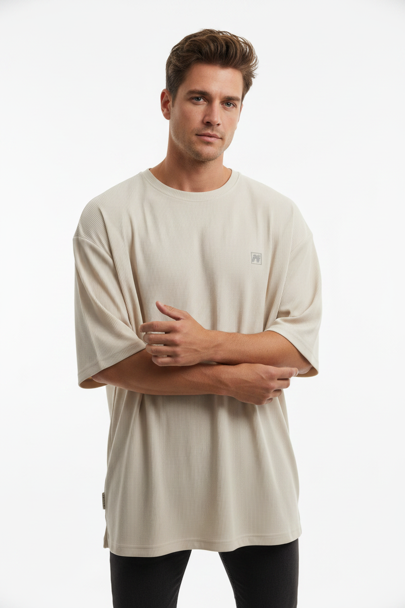 Male model - Ribbed Square Logo Tee