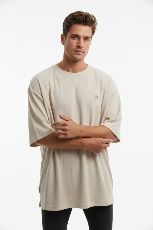 Male model - Ribbed Square Logo Tee