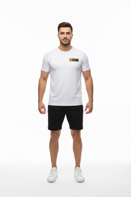Man in Soccerex Tee — Studio