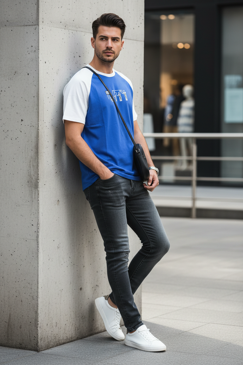 Man Wearing CITY T-Shirt