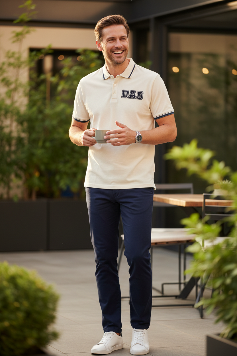 Man Wearing DAD Polo