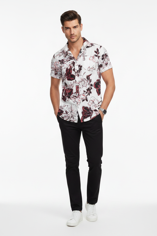 Man wearing floral shirt