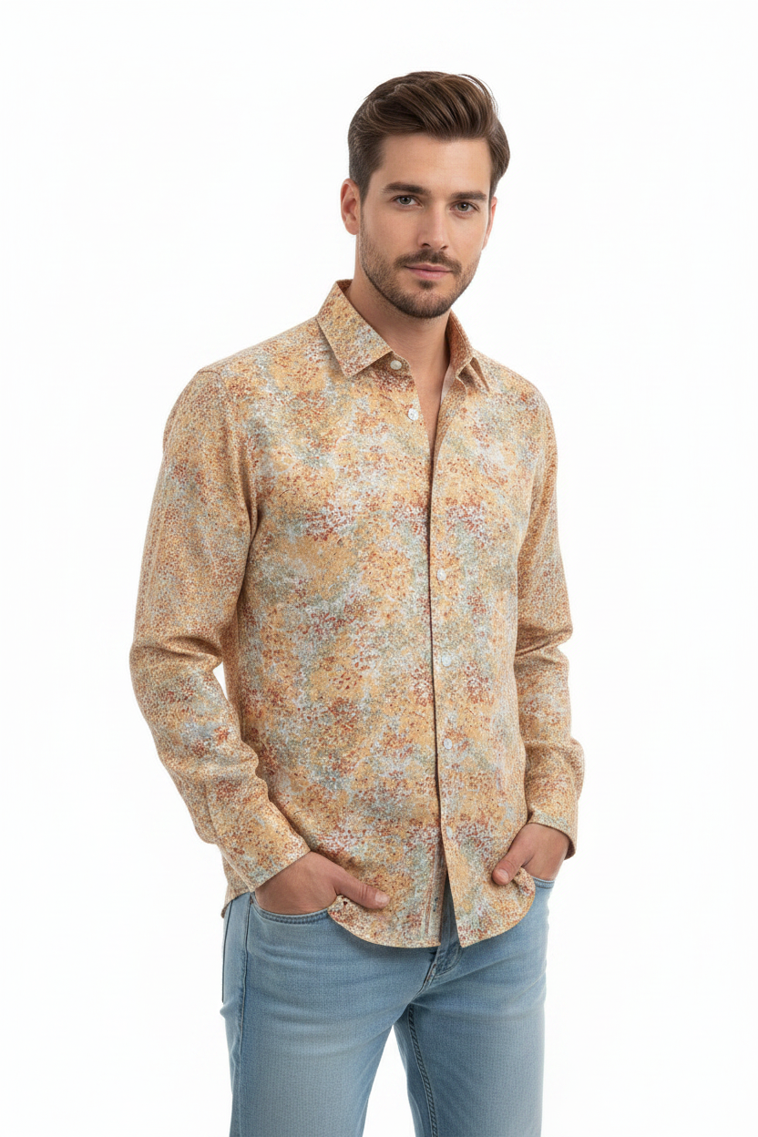 Man wearing floral shirt