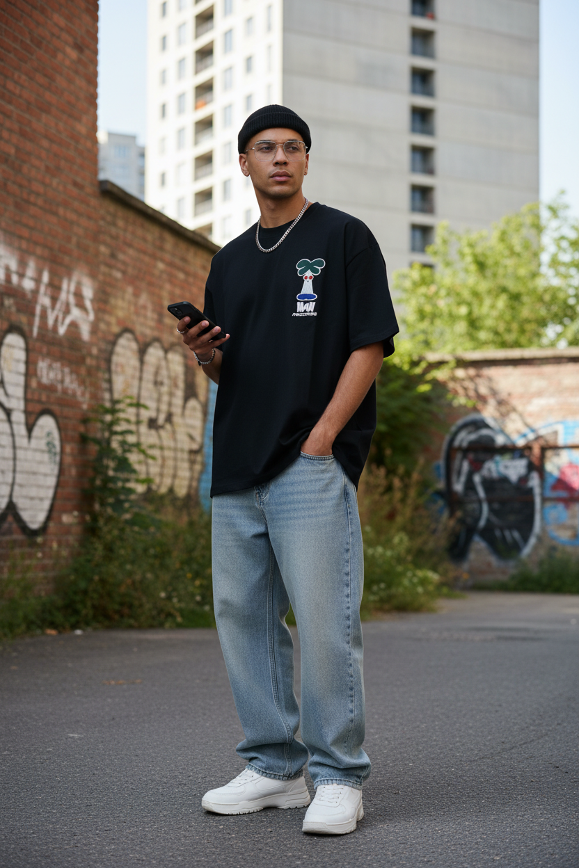 Man wearing MW Records Tee
