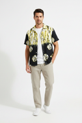 Man Wearing Tie-Dye Camp Collar Shirt