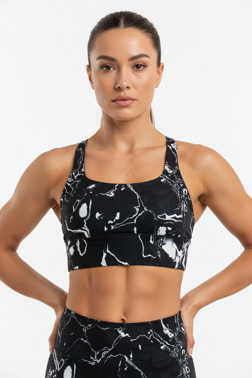Marble Sports Bra - Model Front