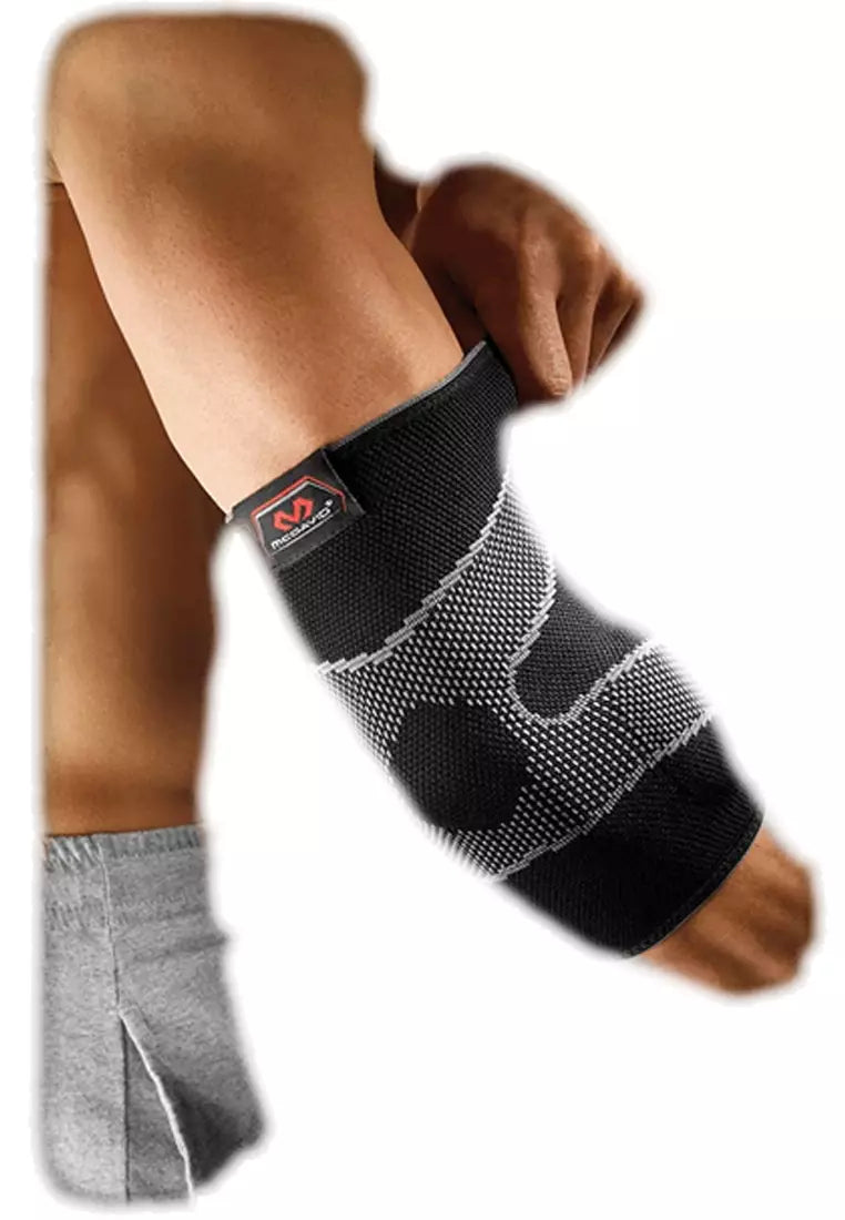 McDavid MD5130-01 Nylon 4 Way Elastic Elbow Sleeve with Gel Buttresses, Adult SMALL (Black)