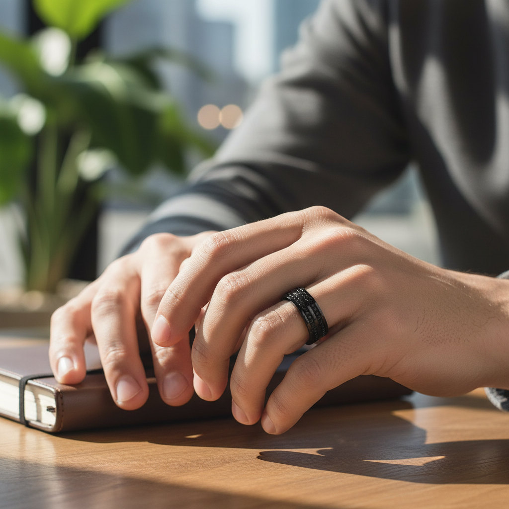 Men wearing black ring lifestyle