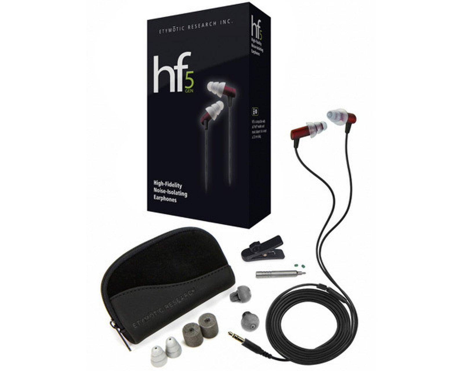 Etymotic Hf5 - Headphones (Intraaural, In-ear, 20 - 15000 Hz, Wired, 1.2m, Red)