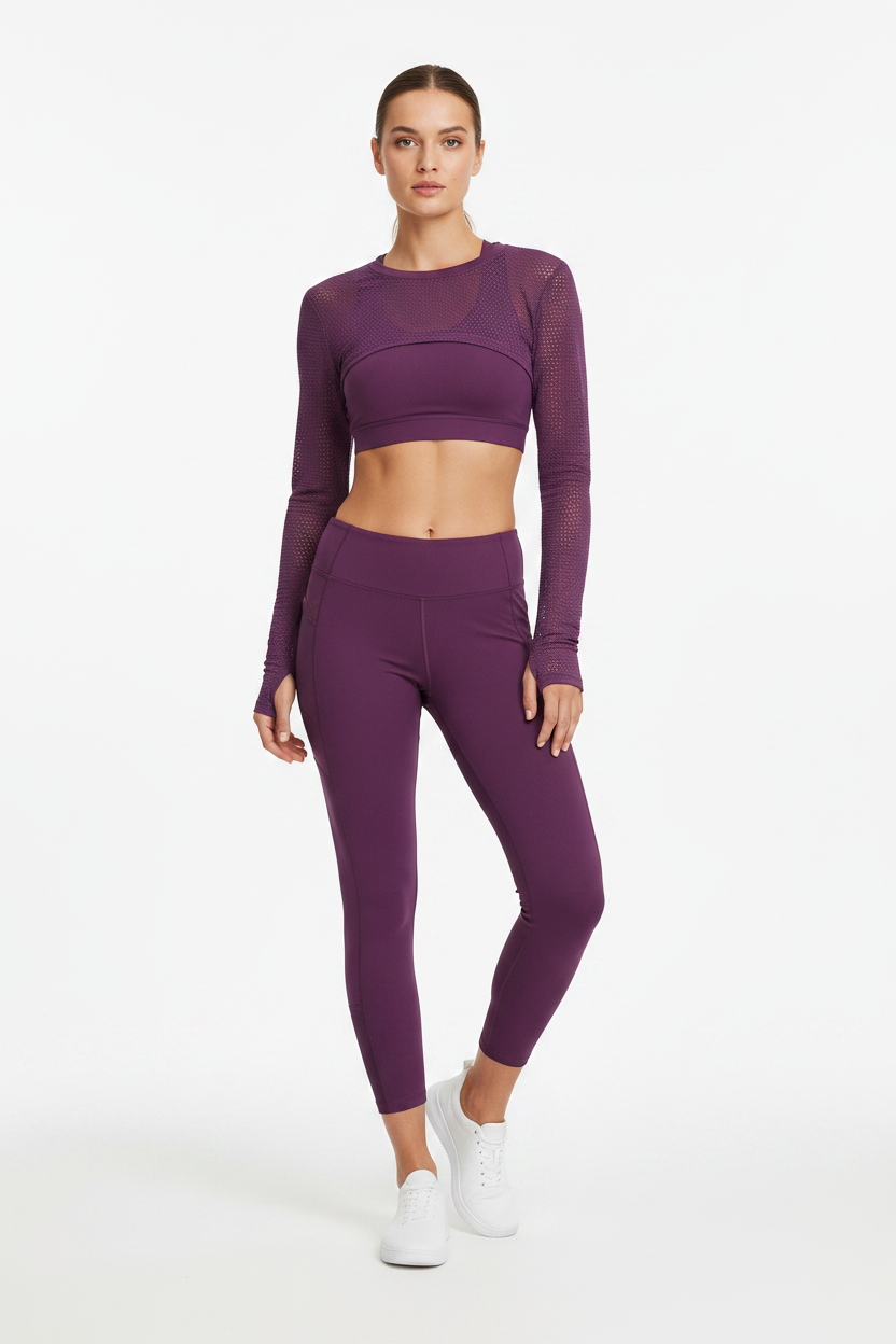 Model Purple Leggings Standing
