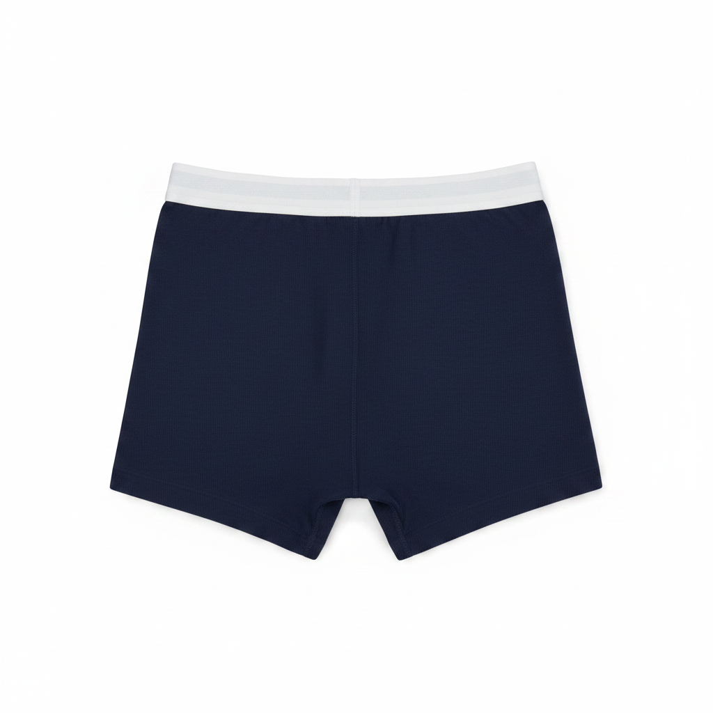 Navy Boxer Briefs – Back View White BG