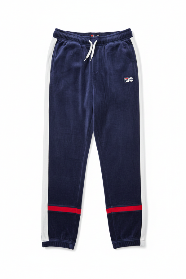 Navy Fila NYC Sweatpants - White Background 1