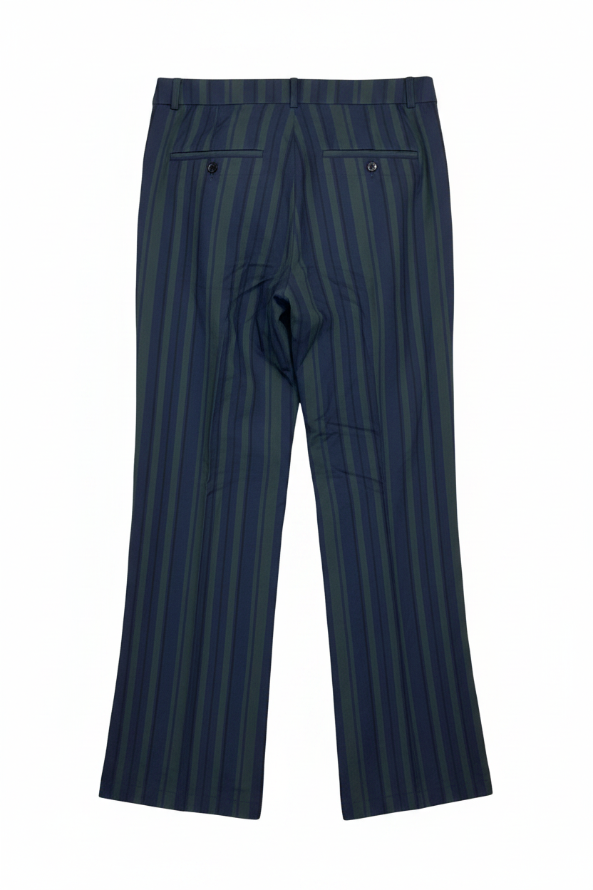 Navy Striped Trousers - Back