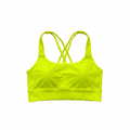 Neon Yellow Multi-Strap Sports Bra - Flat Lay