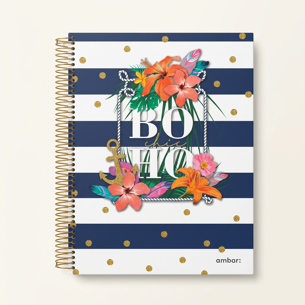 Notebook cover with a clean studio background