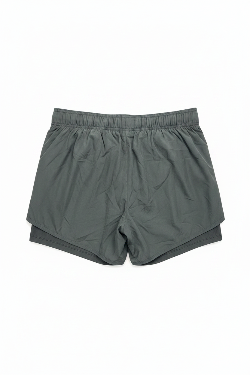 Olive Grey Shorts - Back