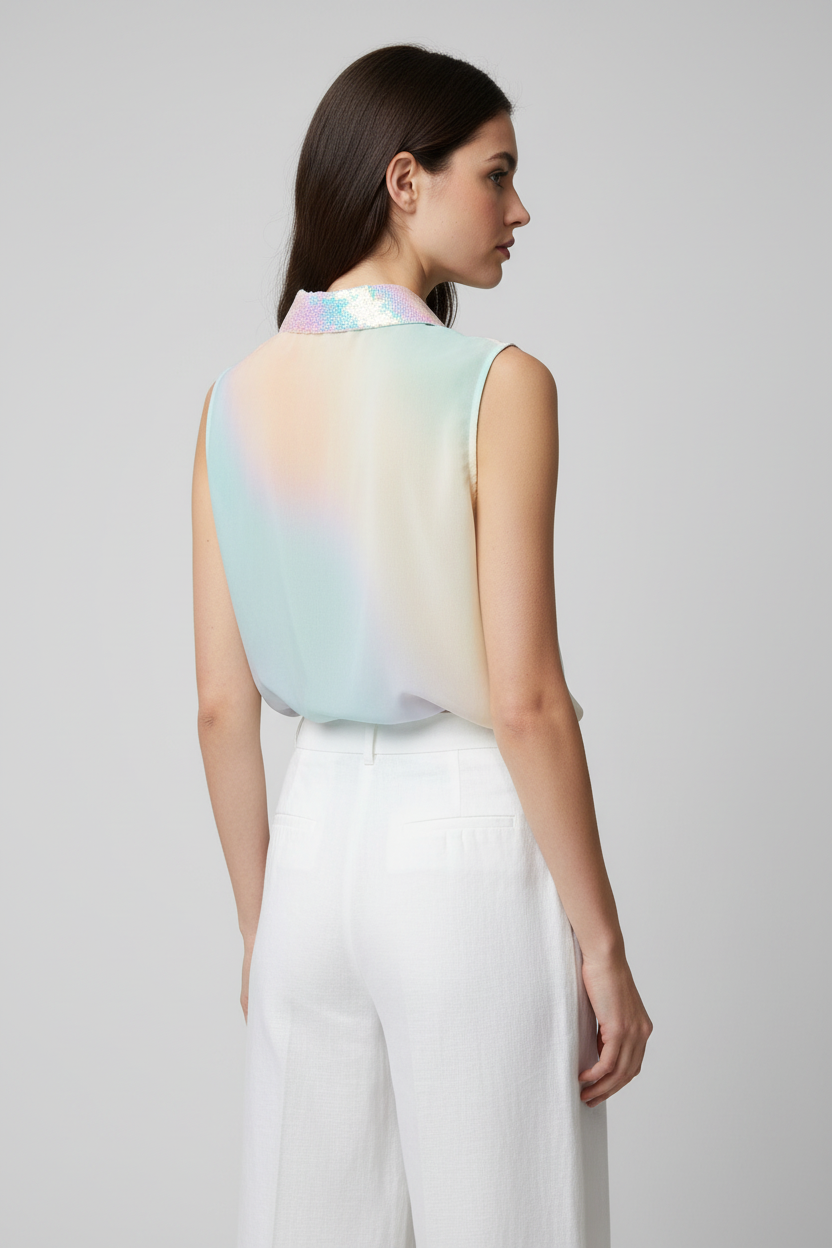 Ombré Blouse – Three-Quarter Back