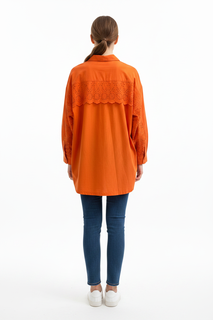 Orange Shirt – On Model Back
