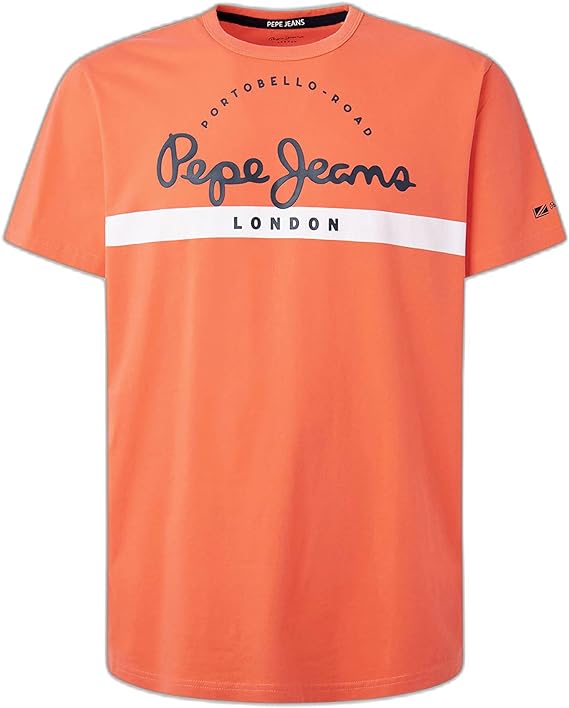 Pepe Jeans Men's Squash Orange T-Shirt Vibrant Style & Comfort