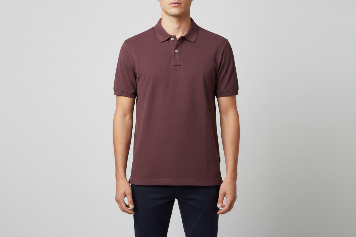 Pier One Burgundy Polo — Front