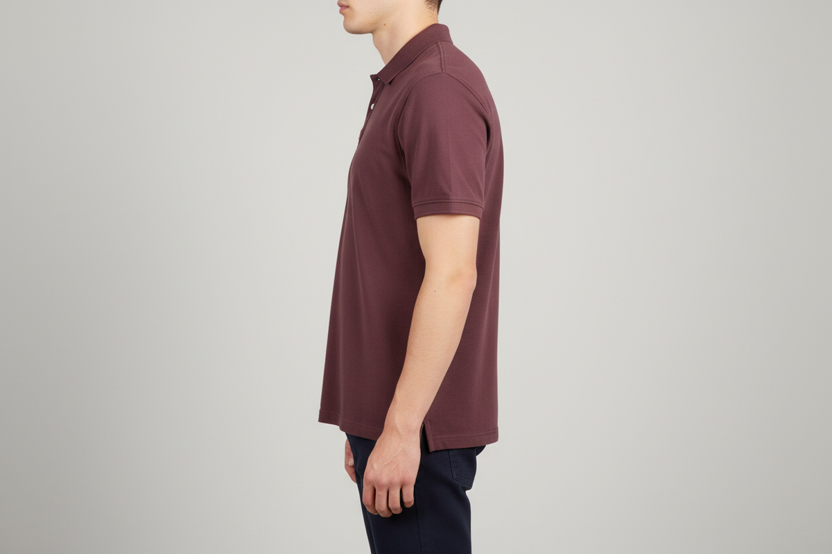 Pier One Burgundy Polo — Side