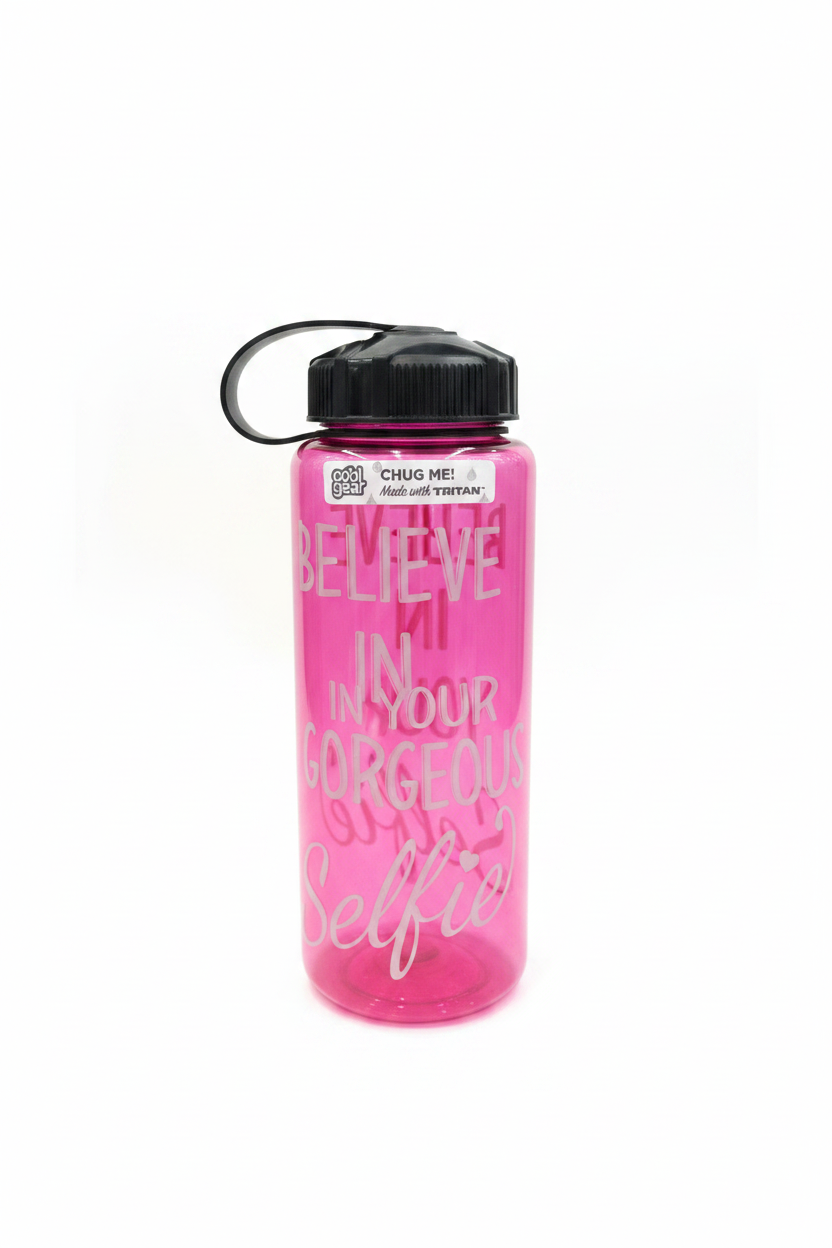 Pink Water Bottle White BG 2