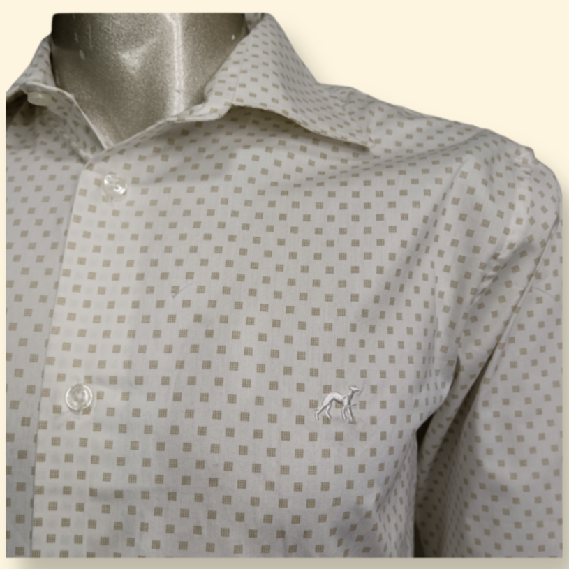 Sacoor Brothers Men's Checkered Formal Shirt – Classic Design with Embroidered Logo