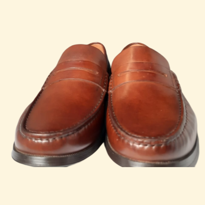 Massimo Dutti Brown Leather Penny Loafer