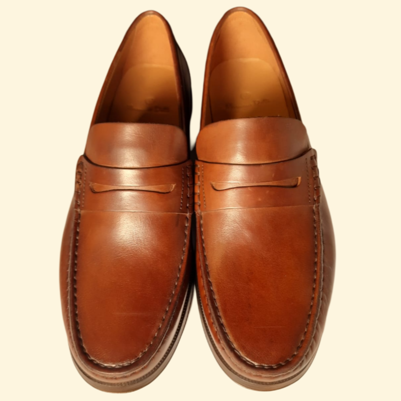 Massimo Dutti Brown Leather Penny Loafer