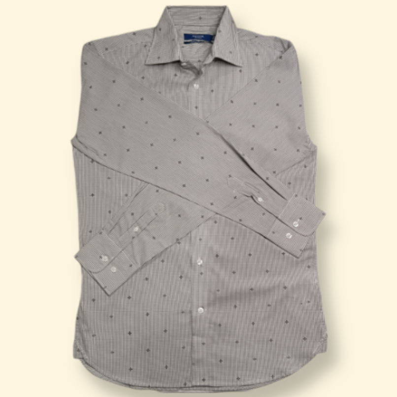 Sacoor Brothers Men's Checkered Shirt with Embroidered Logo – Casual & Stylish