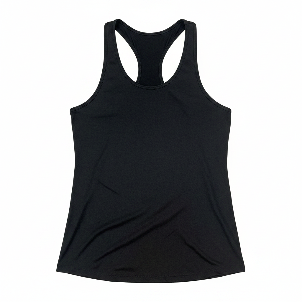 Plain Black Racerback Tank Front