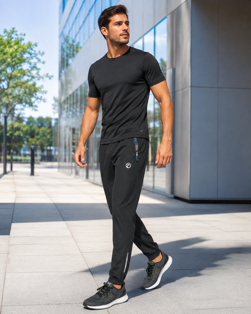 Prima Ace Men's Black Woven Pants