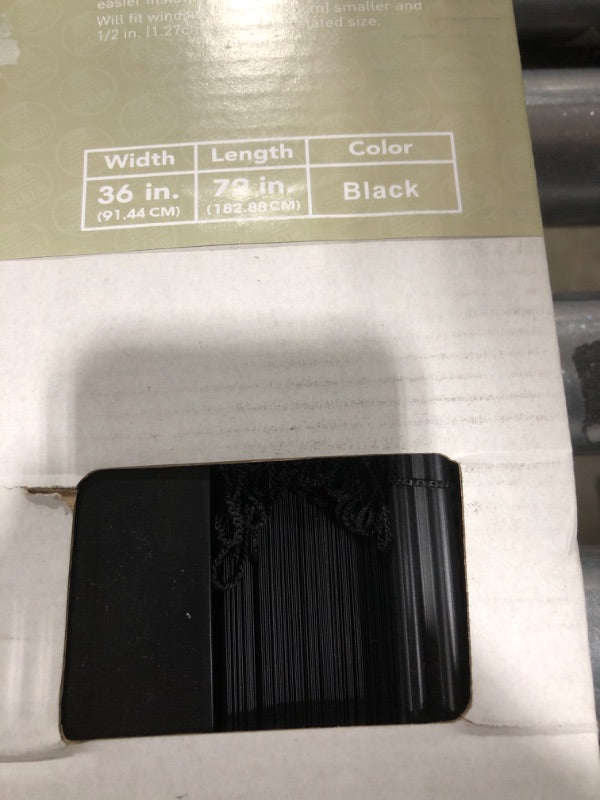 Cordless Light Filtering Mini Blind, 91 cm Width, 182 cm Length, 2.5 cm Slat Size - Black