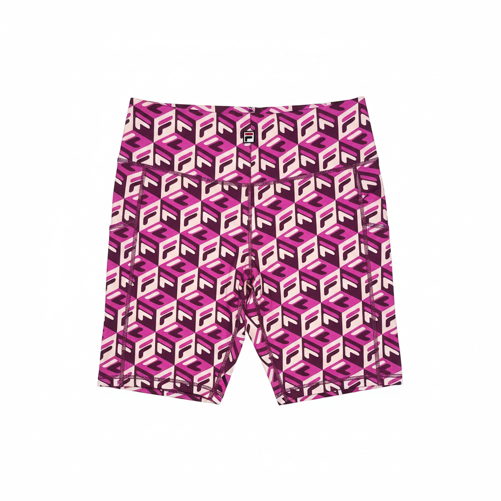 Purple Cube Shorts - Flat Lay