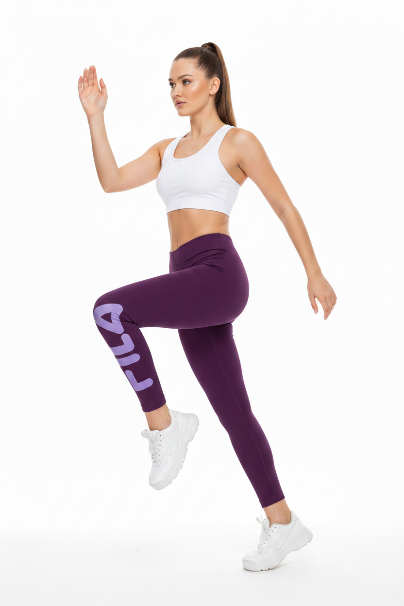Purple FILA Leggings – On Model 2