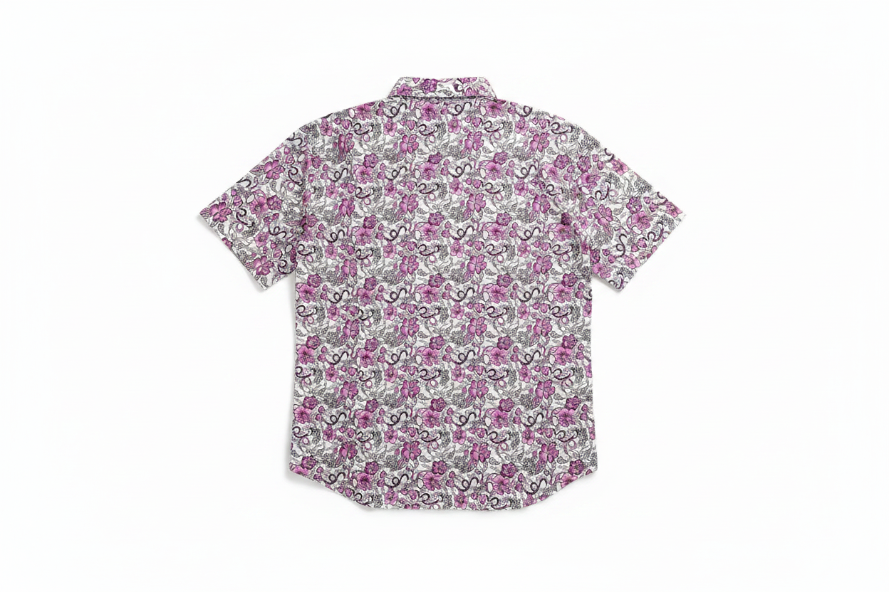 Purple Floral Shirt - Back